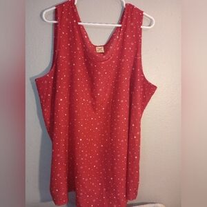 Red Star Patterned Sleeveless Top